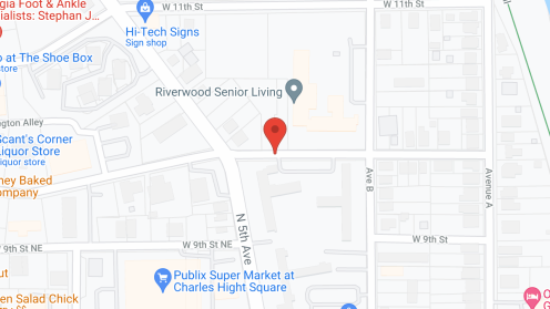 Map of the neighborhood around Riverwood Retirement Center