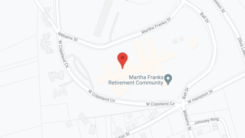 Map of the neighborhood around Martha Franks Baptist Retirement Community