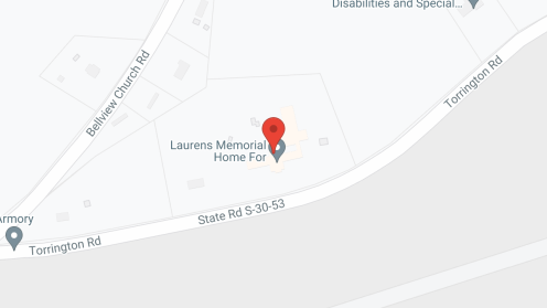 Map of the neighborhood around Laurens Memorial Home for The Aged