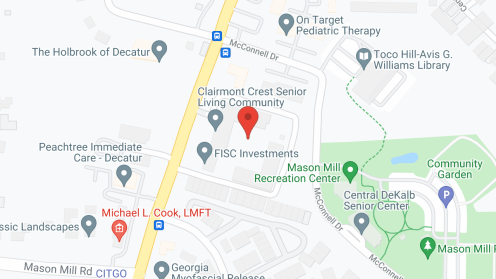 Map of the neighborhood around Clairmont Crest Senior Living