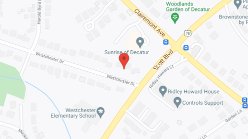 Map of the neighborhood around Sunrise of Decatur
