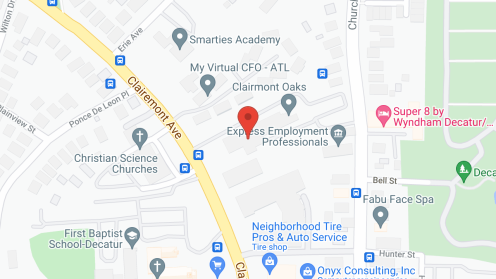Map of the neighborhood around Clairmont Oaks
