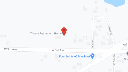 Map of the neighborhood around Thorne Retirement Home