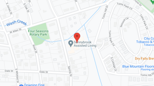 Map of the neighborhood around Sunnybrook Assisted Living
