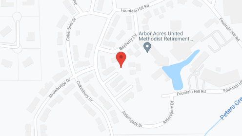 Map of the neighborhood around Arbor Acres United Methodist Retirement Community