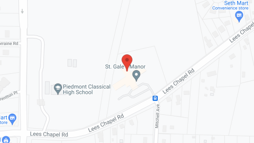 Map of the neighborhood around St. Gale's Manor