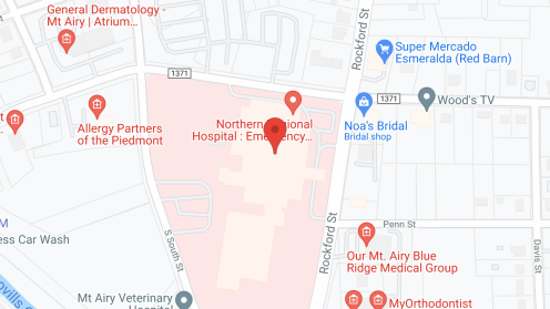 Map of the neighborhood around Northern Surry Skilled Nursing
