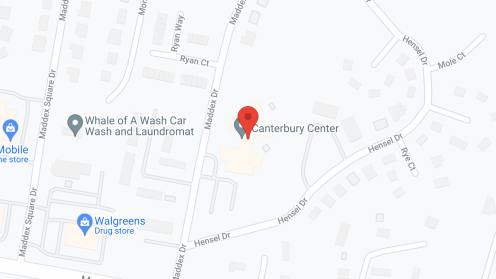 Map of the neighborhood around Canterbury Center