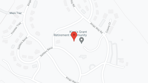 Map of the neighborhood around Kings Grant Retirement