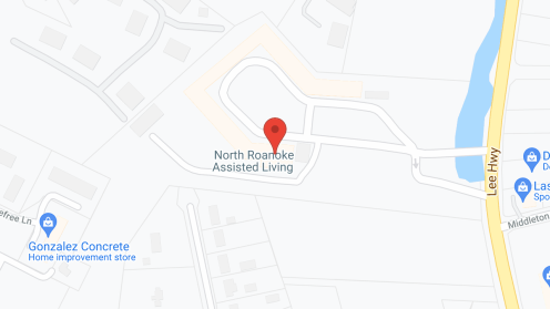 Map of the neighborhood around North Roanoke Assisted Living