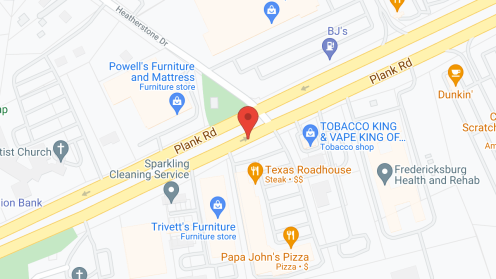 Map of the neighborhood around Fredericksburg Assisted Living