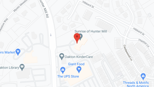 Map of the neighborhood around Sunrise of Hunter Mill
