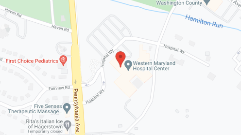 Map of the neighborhood around Western Maryland Ctr