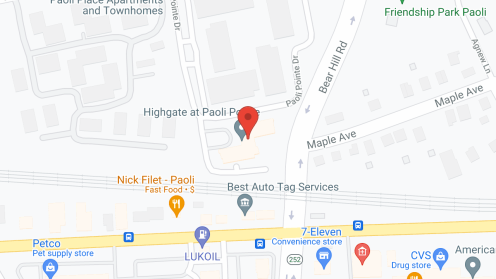 Map of the neighborhood around Highgate at Paoli Pointe