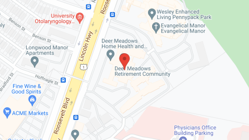 Map of the neighborhood around Deer Meadows Retirement Community