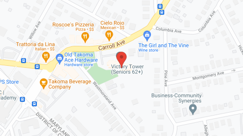 Map of the neighborhood around Takoma Tower Retirement Ctr