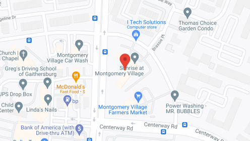 Map of the neighborhood around Sunrise of Montgomery Village