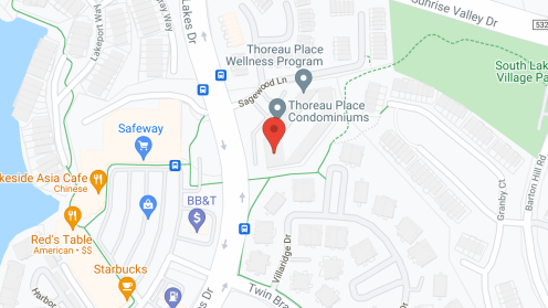 Map of the neighborhood around Thoreau Place Condominiums