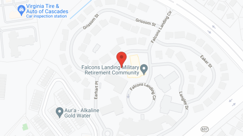 Map of the neighborhood around Falcons Landing