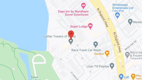 Map of the neighborhood around Luther Towers of Dover