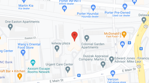 Map of the neighborhood around Main Towers