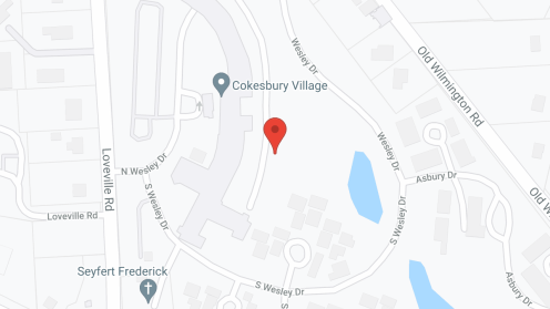 Map of the neighborhood around OakBridge Terrace at Cokesbury Village
