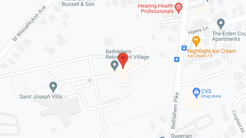 Map of the neighborhood around Bethlehem Retirement Village