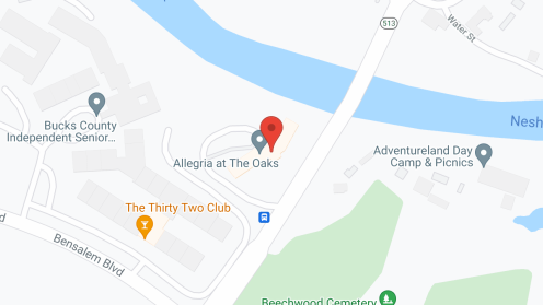 Map of the neighborhood around Allegria at The Oaks