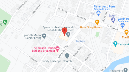 Map of the neighborhood around Epworth Manor