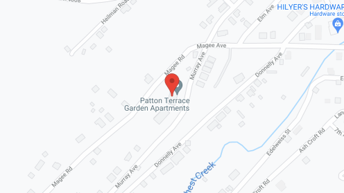 Map of the neighborhood around Patton Terrace Garden Apts
