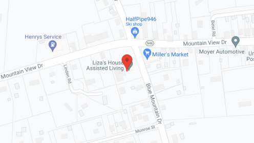 Map of the neighborhood around Liza's House
