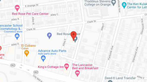 Map of the neighborhood around Red Rose Manor