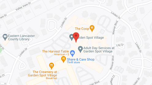 Map of the neighborhood around Garden Spot Retirement Village