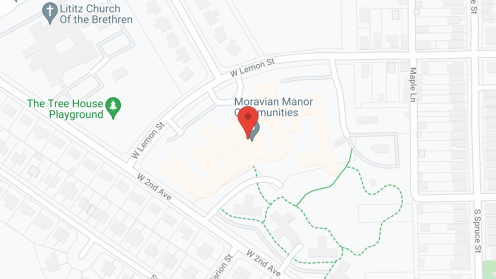 Map of the neighborhood around Moravian Manor