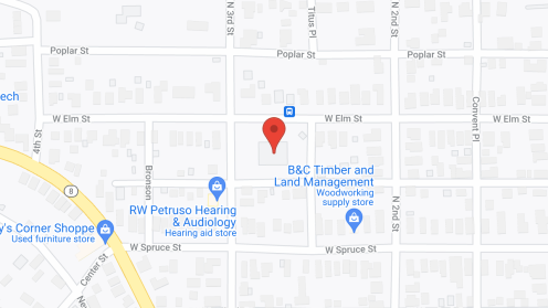 Map of the neighborhood around Elm Street Apartments