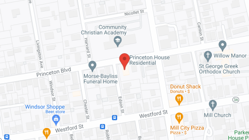Map of the neighborhood around Princeton House Residential