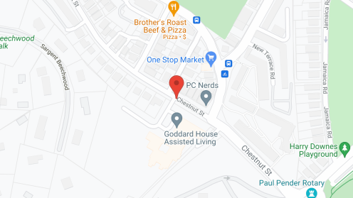 Map of the neighborhood around Goddard House