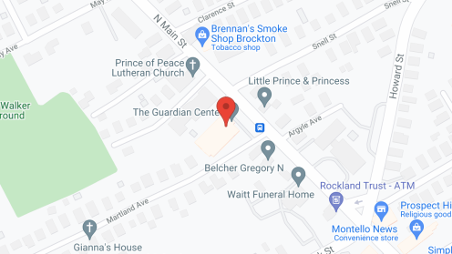 Map of the neighborhood around The Guardian Center
