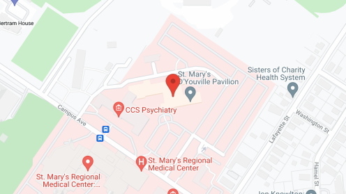 Map of the neighborhood around D'Youville Pavilion
