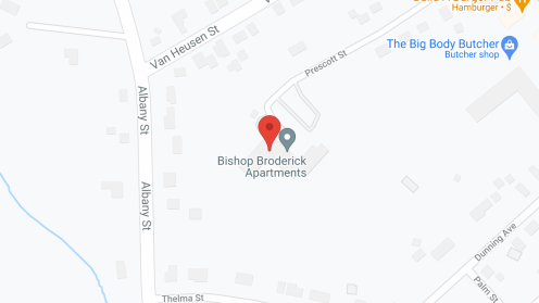 Map of the neighborhood around Bishop Broderick Apartments