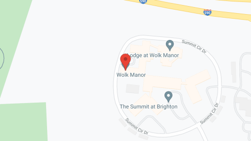 Map of the neighborhood around Wolk Manor