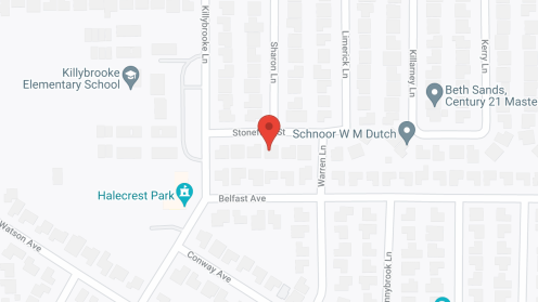 Map of the neighborhood around Holy Family Manor