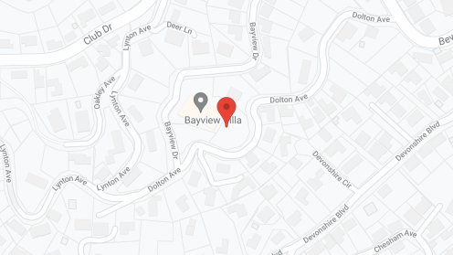 Map of the neighborhood around Bayview Villa