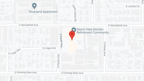 Map of the neighborhood around Sierra View Homes