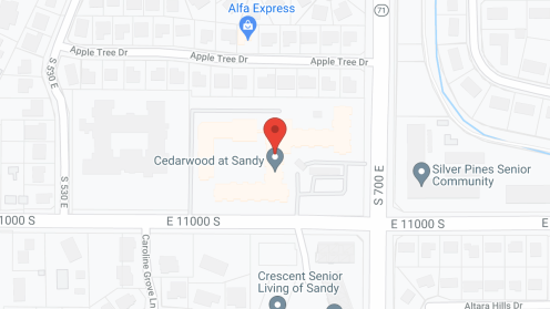 Map of the neighborhood around Cedarwood at Sandy