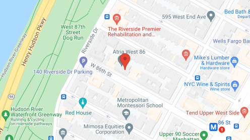 Map of the neighborhood around Atria West 86
