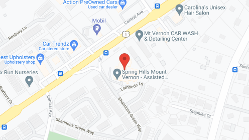 Map of the neighborhood around Spring Hills Mount Vernon
