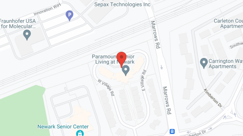 Map of the neighborhood around Paramount Senior Living at Newark