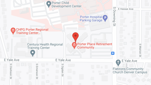 Map of the neighborhood around Porter Place Retirement Residence