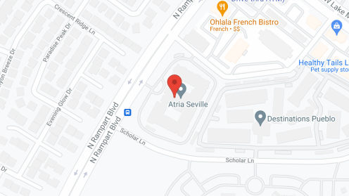 Map of the neighborhood around Atria Seville